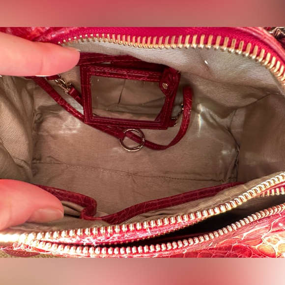 alice + olivia Alana Croc Embossed Leather Handle Bag - Picture 7 of 10